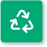 symbol recyklácie na zelenom pozadí