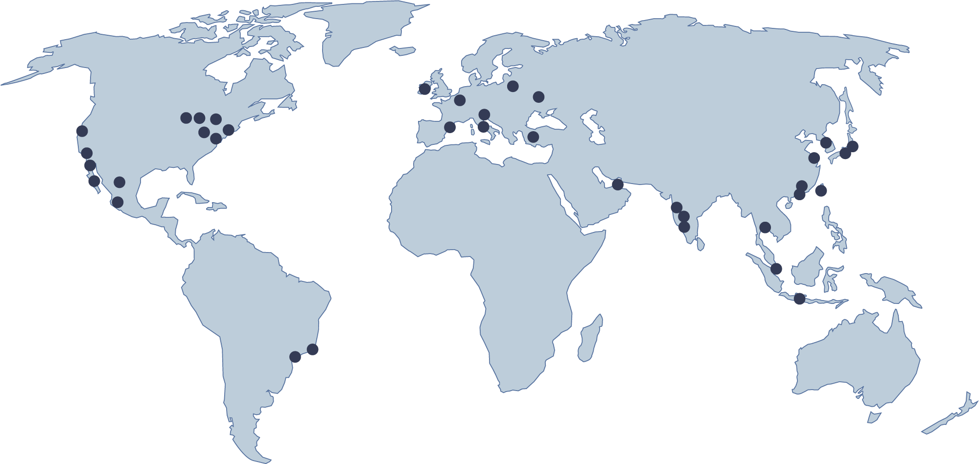 A map of the world showing Henkel R&D locations with blue dots.