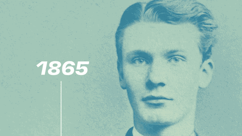 Video vo formáte GIF zobrazuje Fritza Henkela v priebehu času. Fritza Henkela môžeme postupne vidieť ako 17-ročného v roku 1865, ako mladého muža v roku 1876, ako muža stredného veku s bradou v roku 1865 a nakoniec ako staršieho pána s bielymi vlasmi a hustou bradou v roku 1928.