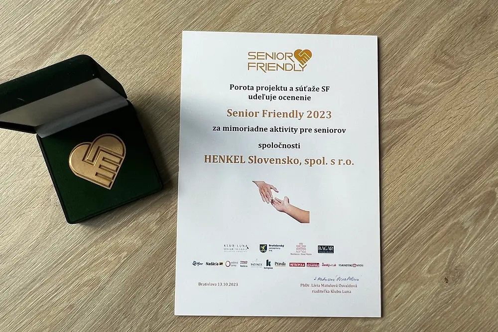 Spoločnosť Henkel Slovensko opäť získala výnimočnú cenu Senior Friendly
