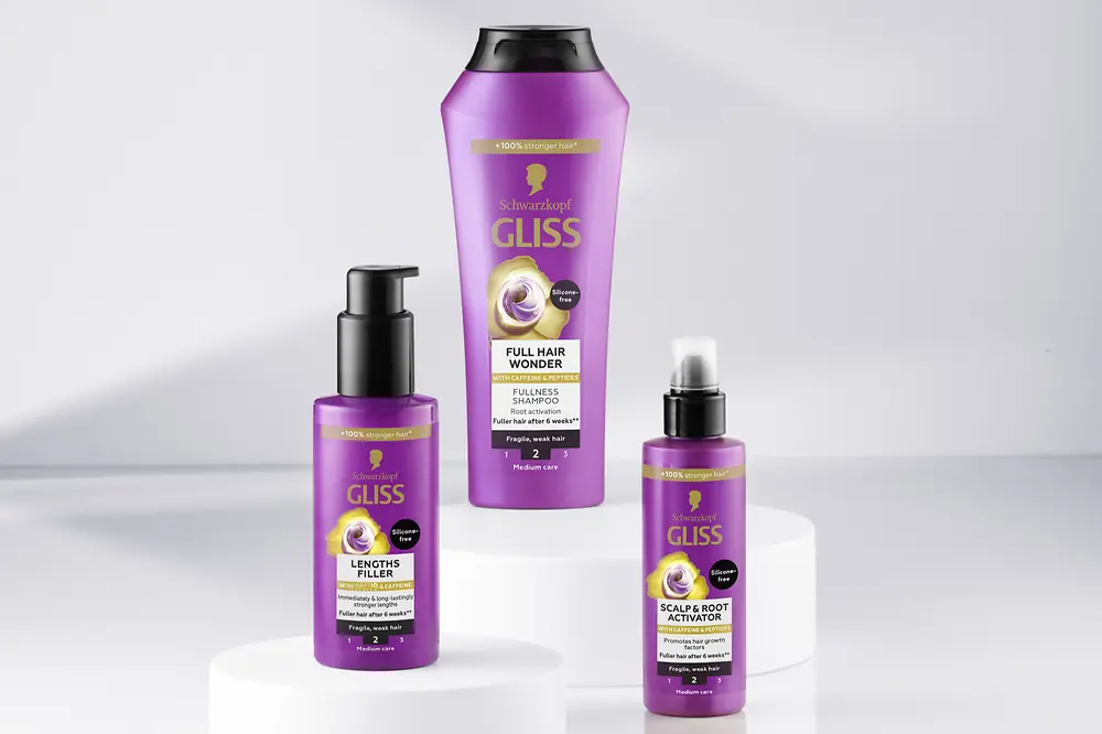 Energia pre vaše vlasy: Kofeínová starostlivosť radu Schwarzkopf GLISS Full Hair Wonder posilňuje vlasy a redukuje ich vypadávanie