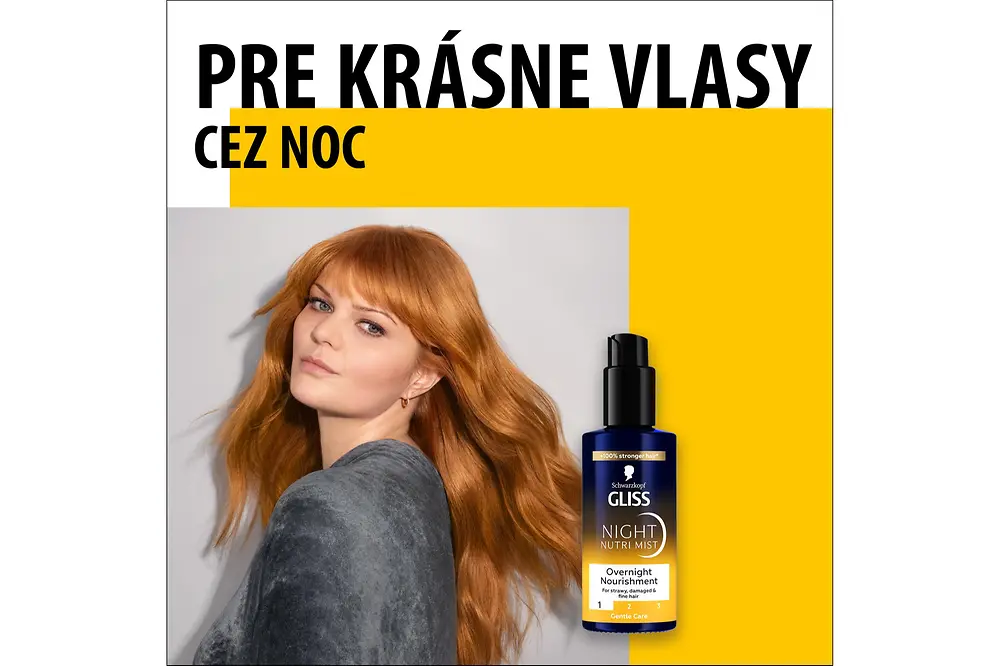 Oživte svoju nočnú rutinu bez zaťaženia vašich vlasov – s novým Gliss Night Nutri Mist!