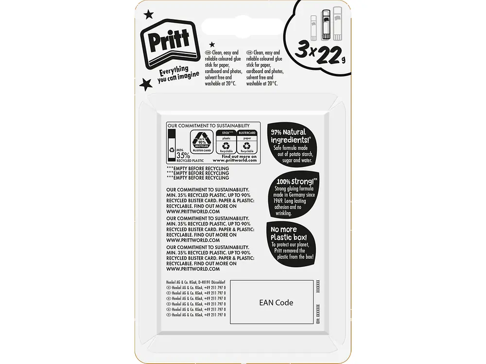 
The back-of-pack printing comes in black and white to further reduce the environmental impact.