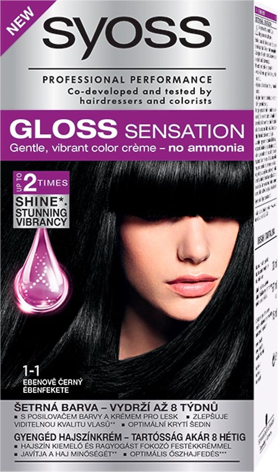 Farba na vlasy Syoss Gloss Sensation 1-1 Čierny eben