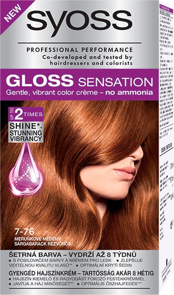 Farba na vlasy Syoss Gloss Sensation 7-76 Medená marhuľa