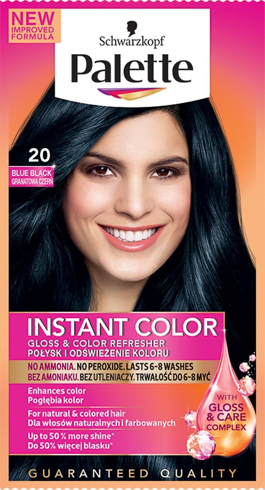 Farba na vlasy Palette Instant Color Gloss & Color Refresher 20 Modročierny
